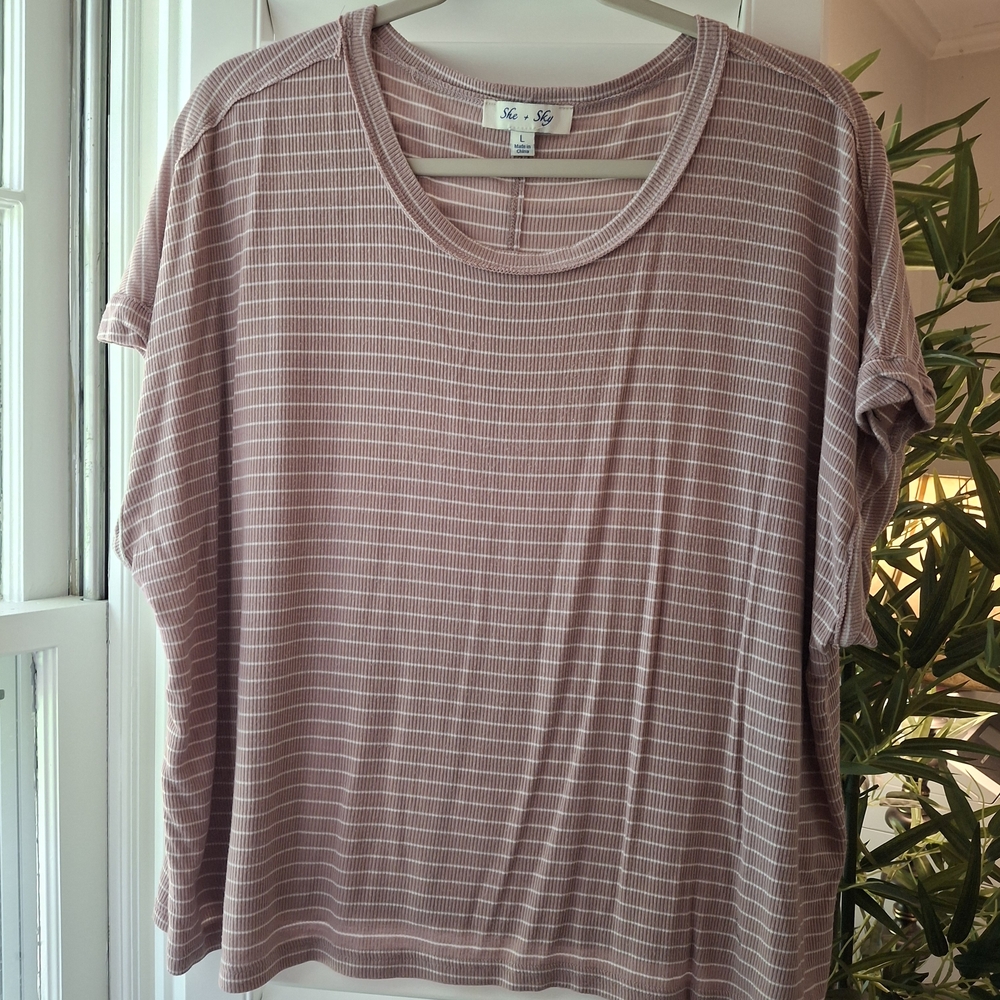 Dusty Pink Boxy Short Sleeve Tee